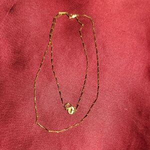 Delicate 17" Bar Chain In Golden Italian Sterling Silver